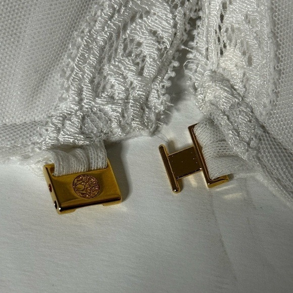 NATORI 735023 Bra 32DDD Feathers Front Closure Underwire White T Back Contour - Picture 6 of 9